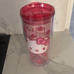 Hello Kitty Plastic Tumbler Cute Sanrio Cup Kawaii Pink Drink Cup